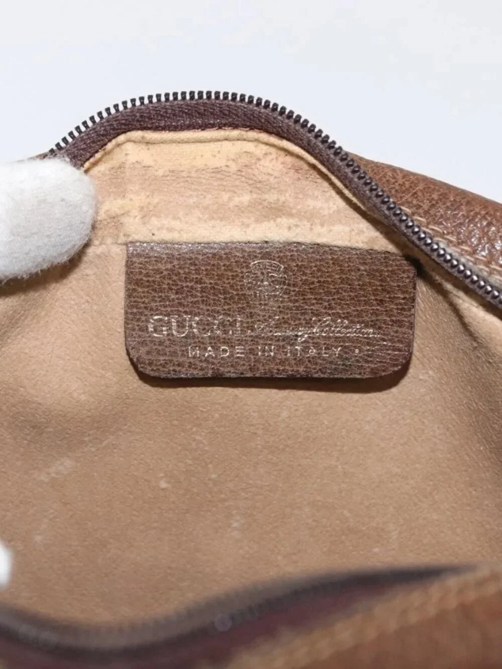 GUCCI GG Canvas Web Sherry Line Clutch Bag Beige 37-014-3553 Auth 169513